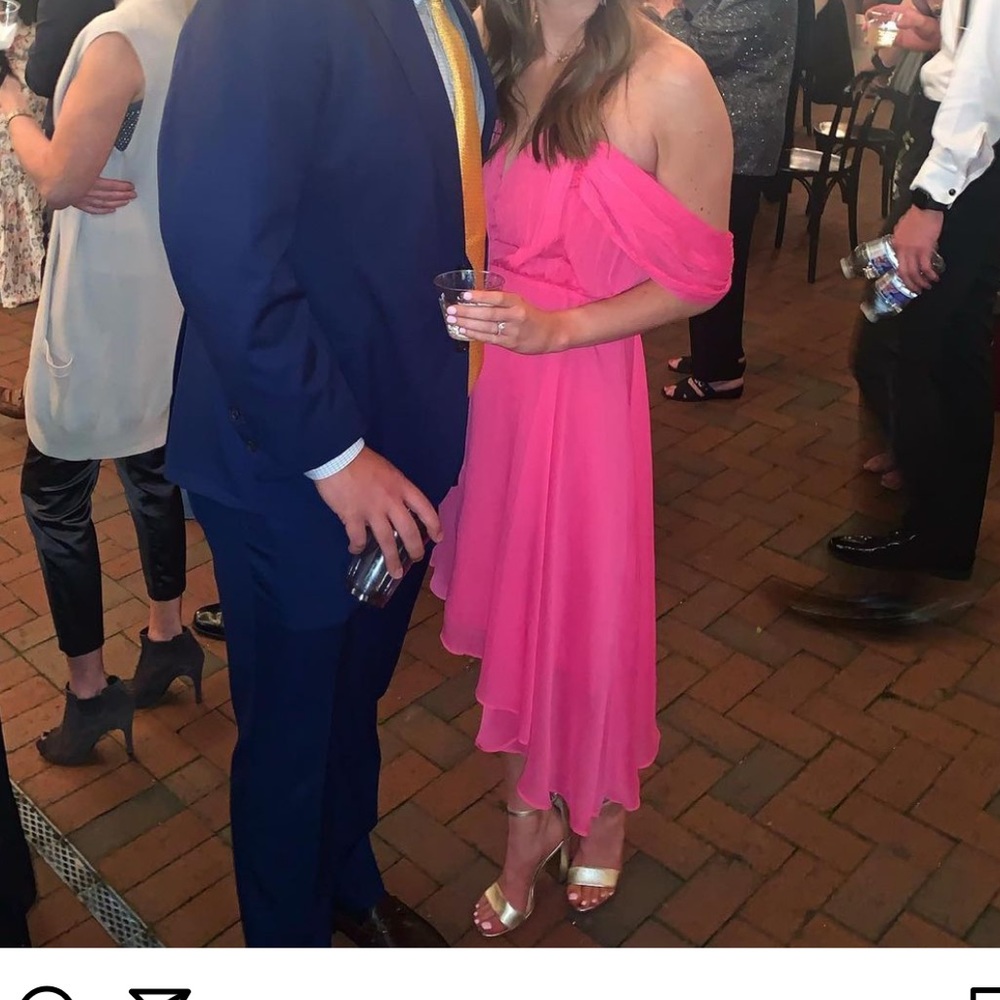 Strapless pink cocktail dress